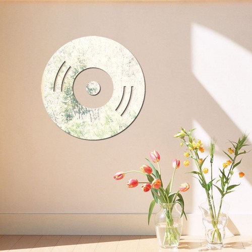 Adesivo de parede Espelho Decorativo Disco de Vinil