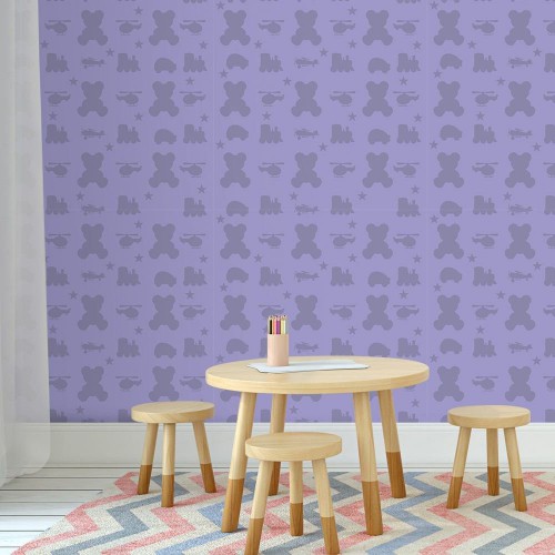 Adesivo de parede Papel de Parede Brinquedos Roxos