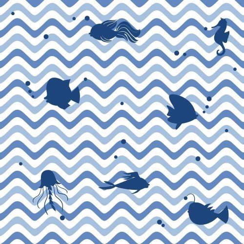 Adesivo de parede Papel de Parede Chevron Oceano