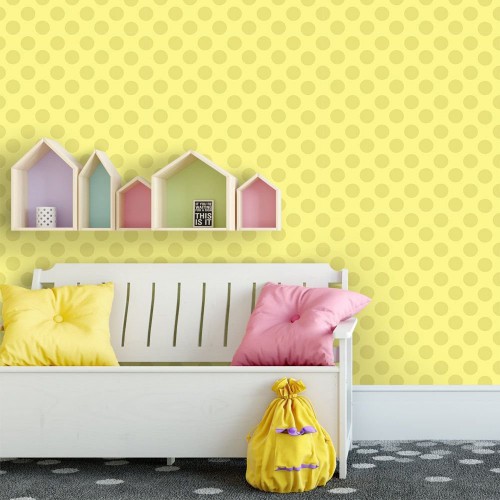Adesivo de parede Papel de Parede Little Balls Yellow