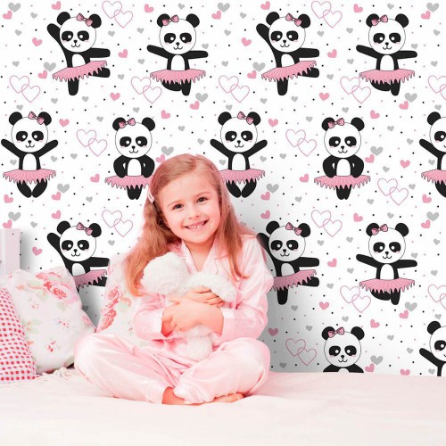 Adesivo de parede Papel de Parede Panda Ballet