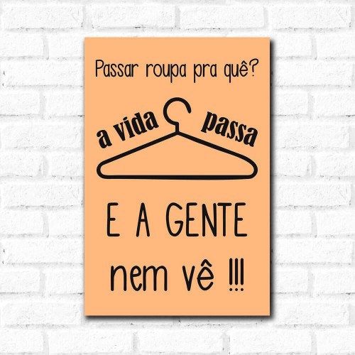 Adesivo de parede Placa Decorativa Passar Roupa