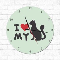 Relógio Decorativo I love My Cat